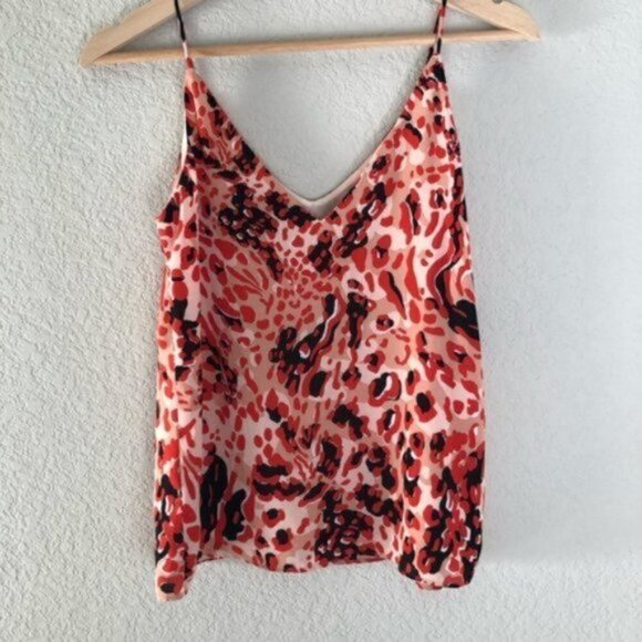 H&M Red Leopard Chiffon Tank Top 2 - Picture 3 of 5
